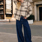 Elise Plaid Boxy Button Down Collared Long Sleeve Shirt