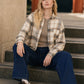Elise Plaid Boxy Button Down Collared Long Sleeve Shirt