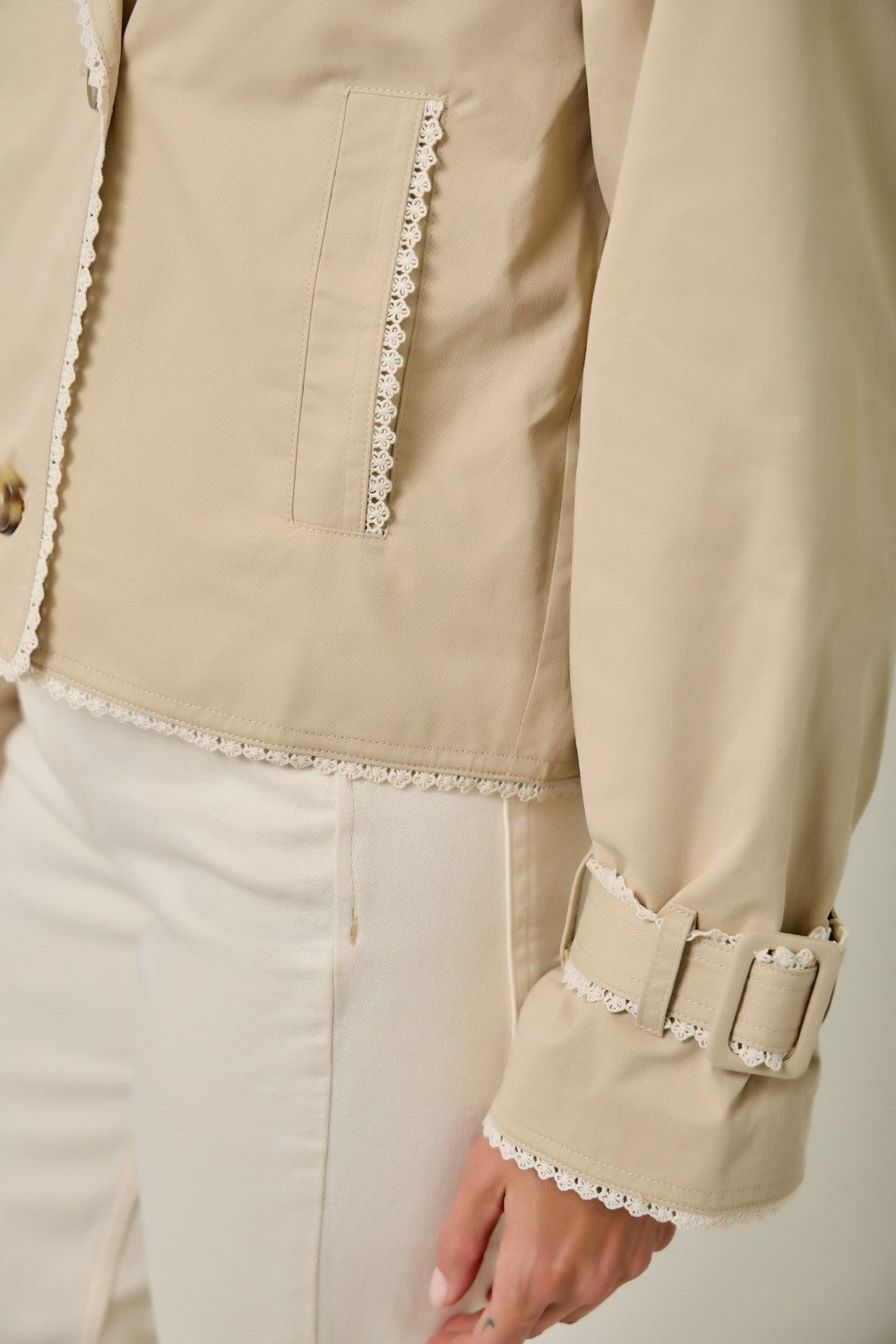 Lucy Lace Trim Half Length Trench Coat