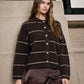 Alayna Brown Striped Sweater in Dark Brown