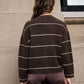 Alayna Brown Striped Sweater in Dark Brown