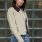 Corrine Contrast Corduroy Collar Zip-up Jacket
