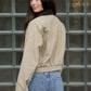Corrine Contrast Corduroy Collar Zip-up Jacket