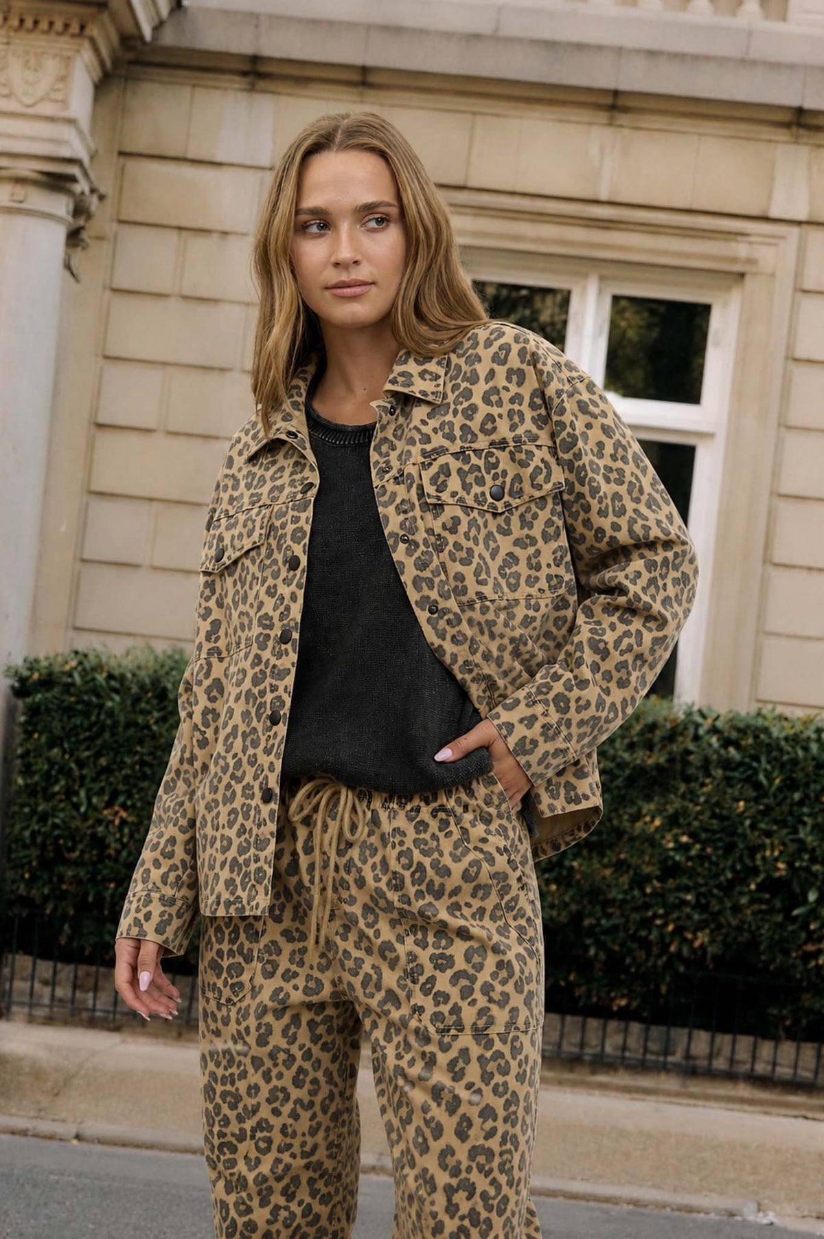 Allison Cheetah Button Up Jacket