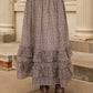 Georgia Plaid Ruffled Tiered Hem Midi Skirt