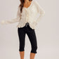 Lace Detail Ribbon Tied Cardigan
