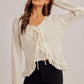 Lace Detail Ribbon Tied Cardigan