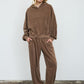 Juli Brown Cropped Hooded Kangaroo Pocket Knit Top