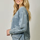 Zoey Printed Knit Denim Sweatshirt