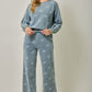 Zoey Printed Knit Denim Sweatshirt