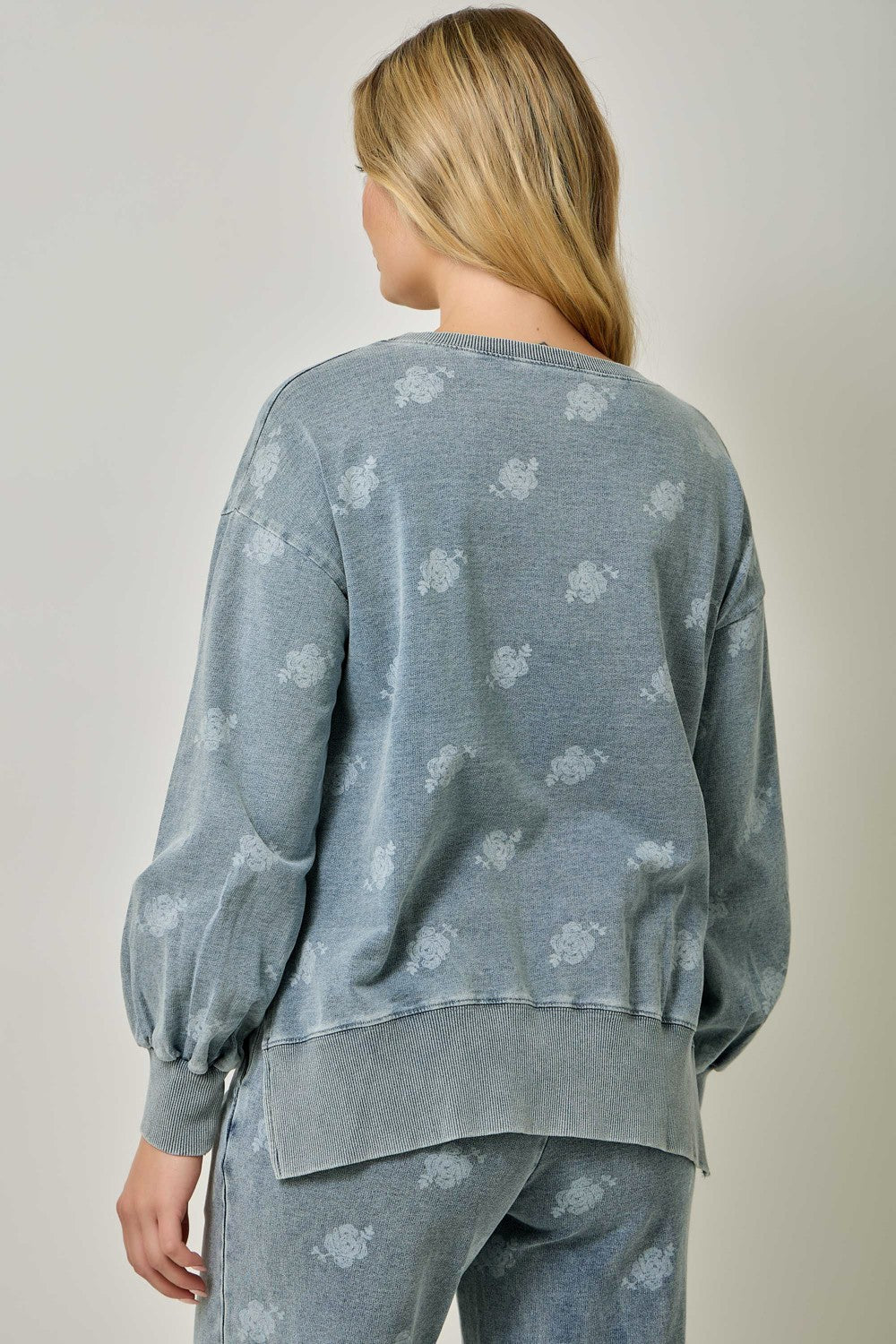 Zoey Printed Knit Denim Sweatshirt