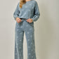 Zoey Printed Knit Denim Sweatshirt