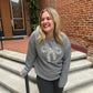 Addyson Bow Crew Sweater in Grey