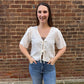 La Belle Linen Top in White
