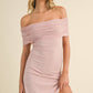 Taren Foldover Mini Ivory Dress with Lining