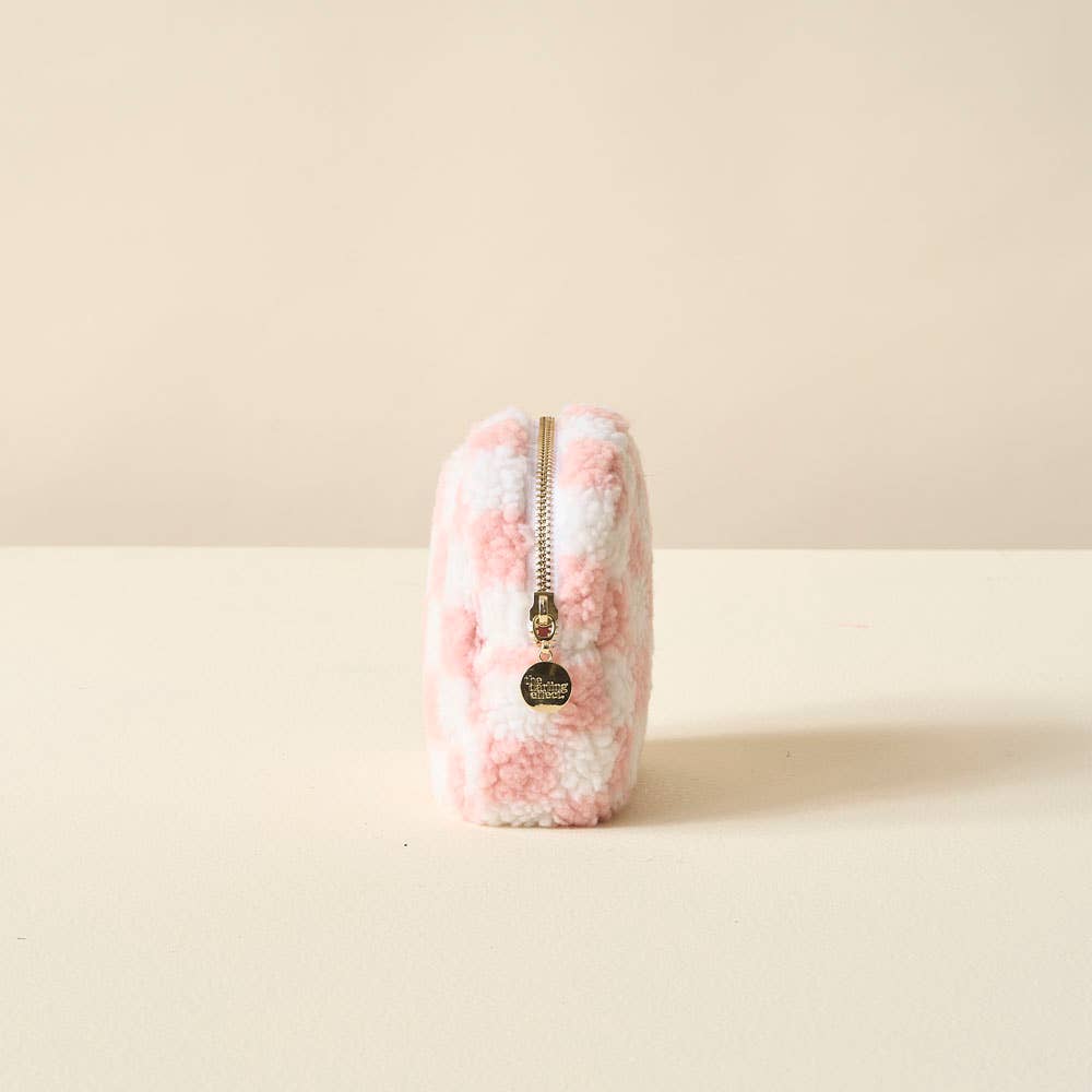 Teddy Pouch Small Square Check Blush