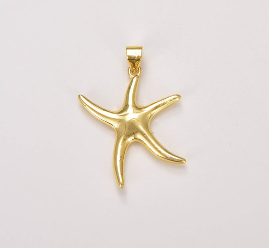 Gold Filled Starfish Charm Beach Pendant