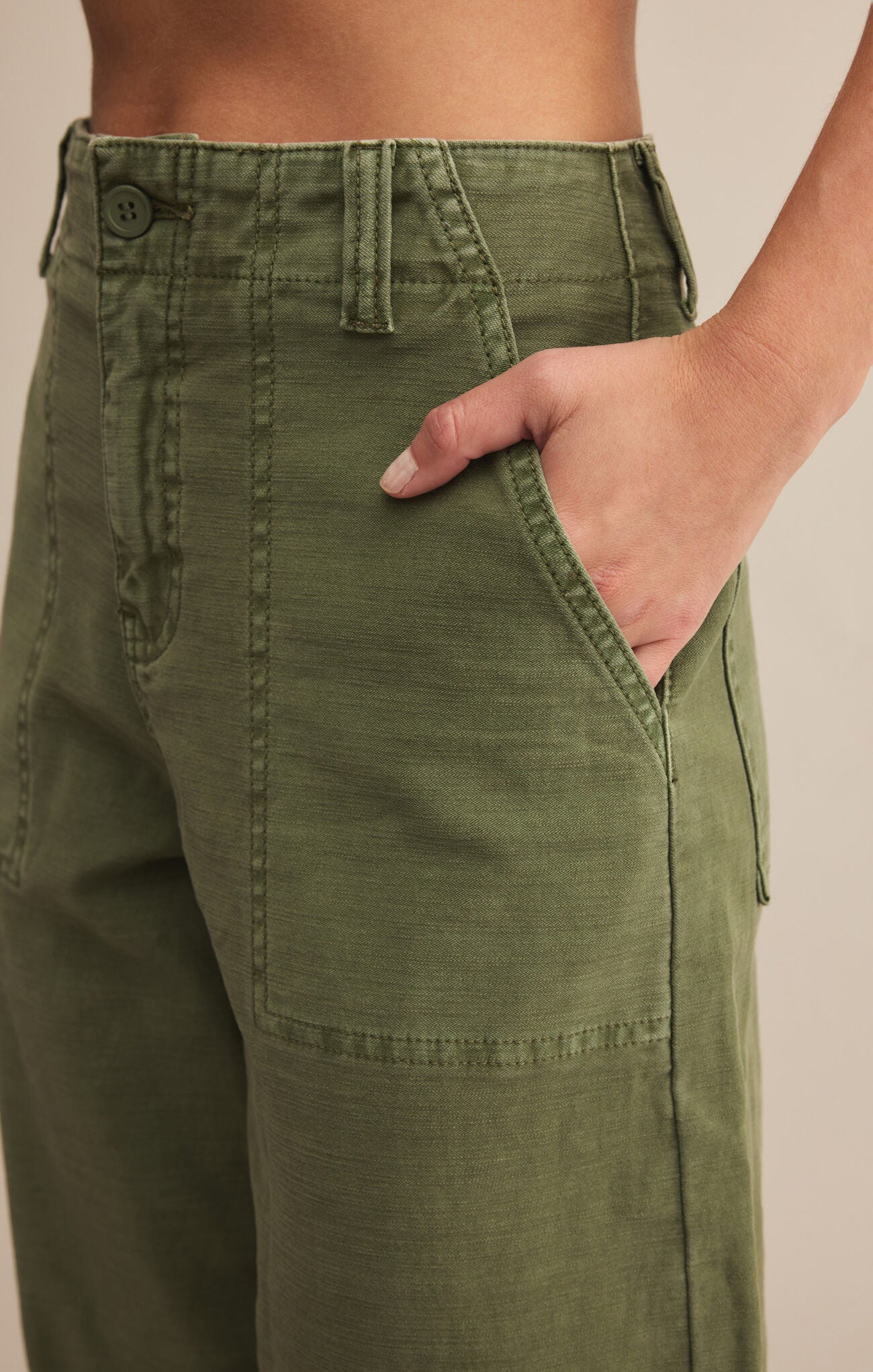 Josee Olive Twill Pants