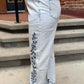 Cayla Embroidered Straight Leg Mom Jeans