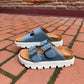 Jazmin Taupe Platform Sandals in Navy