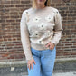 Evelyn Floral Sweater in Taupe