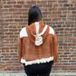 Kylie Open Knit Button Down in Rust