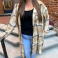 Celeste Tan, Black & Beige Plaid Long Flannel