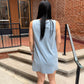 Solace Jersey Denim Mini Dress in Light Denim