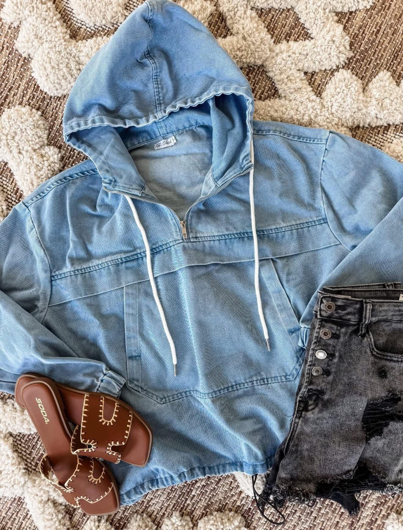 Carlie Denim Half Zip