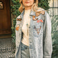 Lucy Washed Snap Up Rodeo Denim Jacket