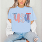 USA Preppy Bow Comfort Colors T Shirt 4th of July in Hydrangea
