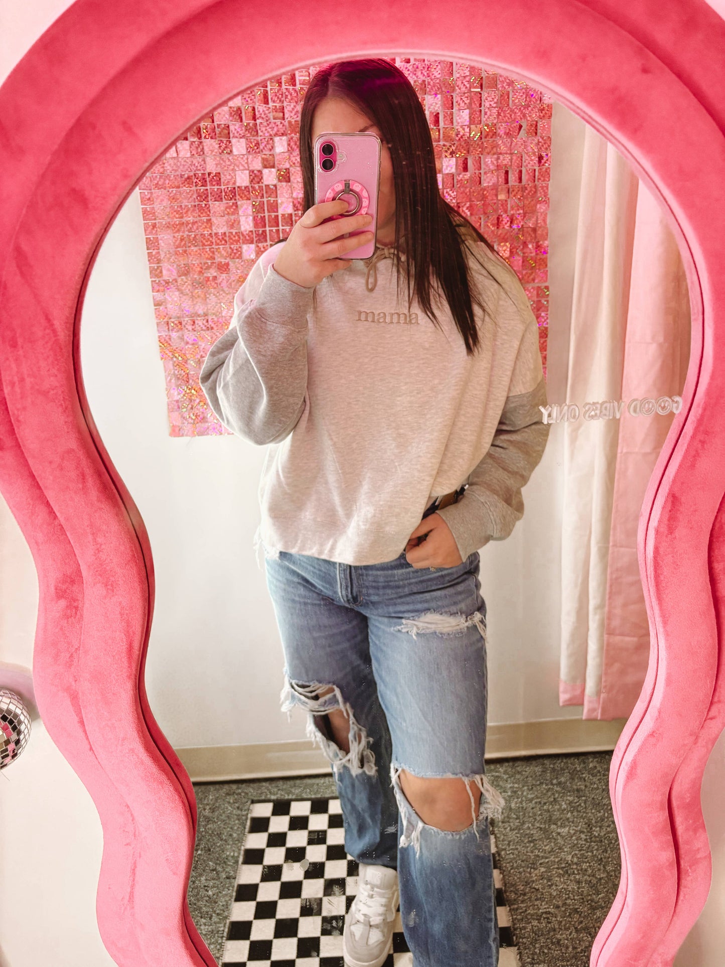 Neutral Mama Colorblock Hoodie