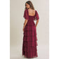Cortney Smocked Maxi Dress in Burgundy
