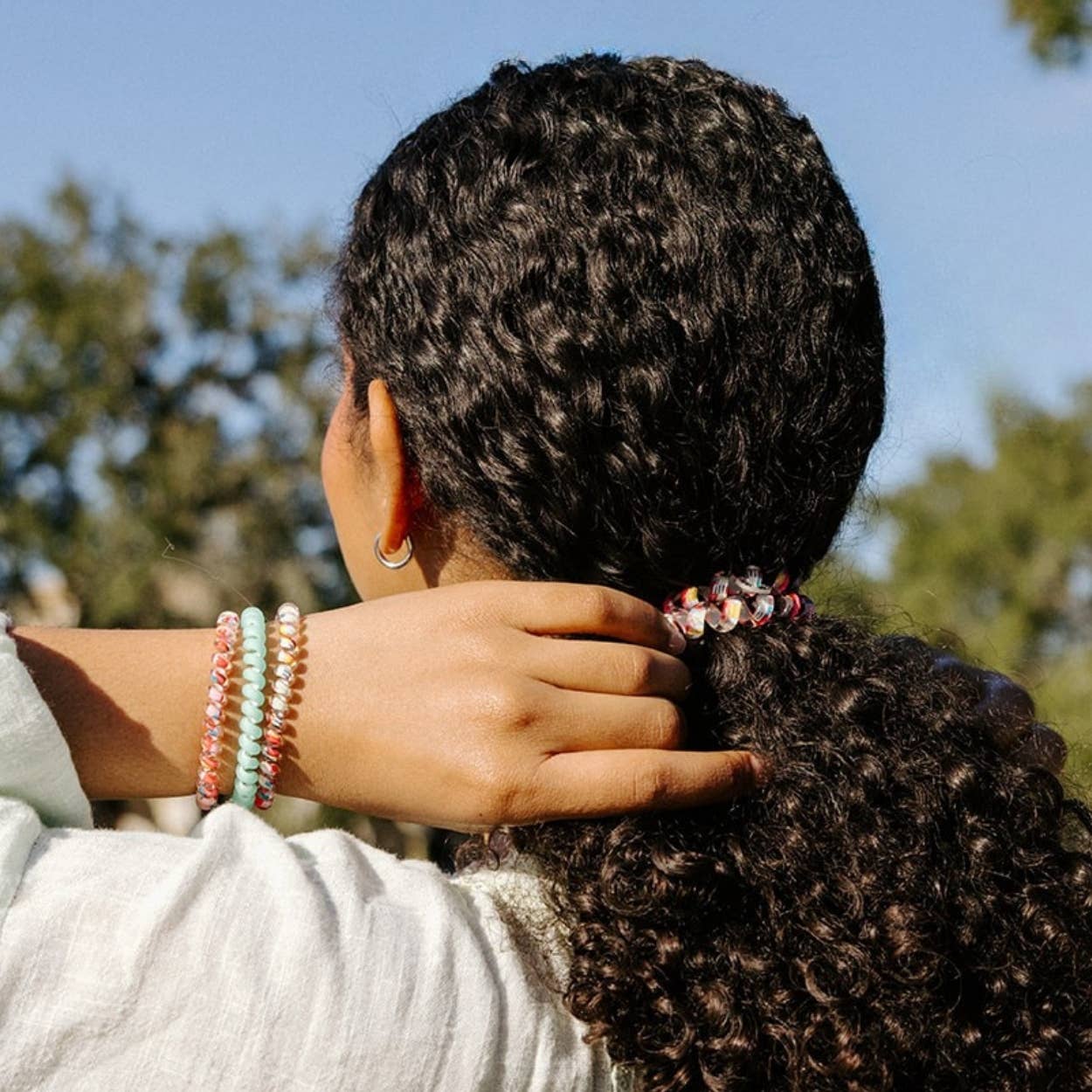 Spiral Hair Coils Large in Spring Splash