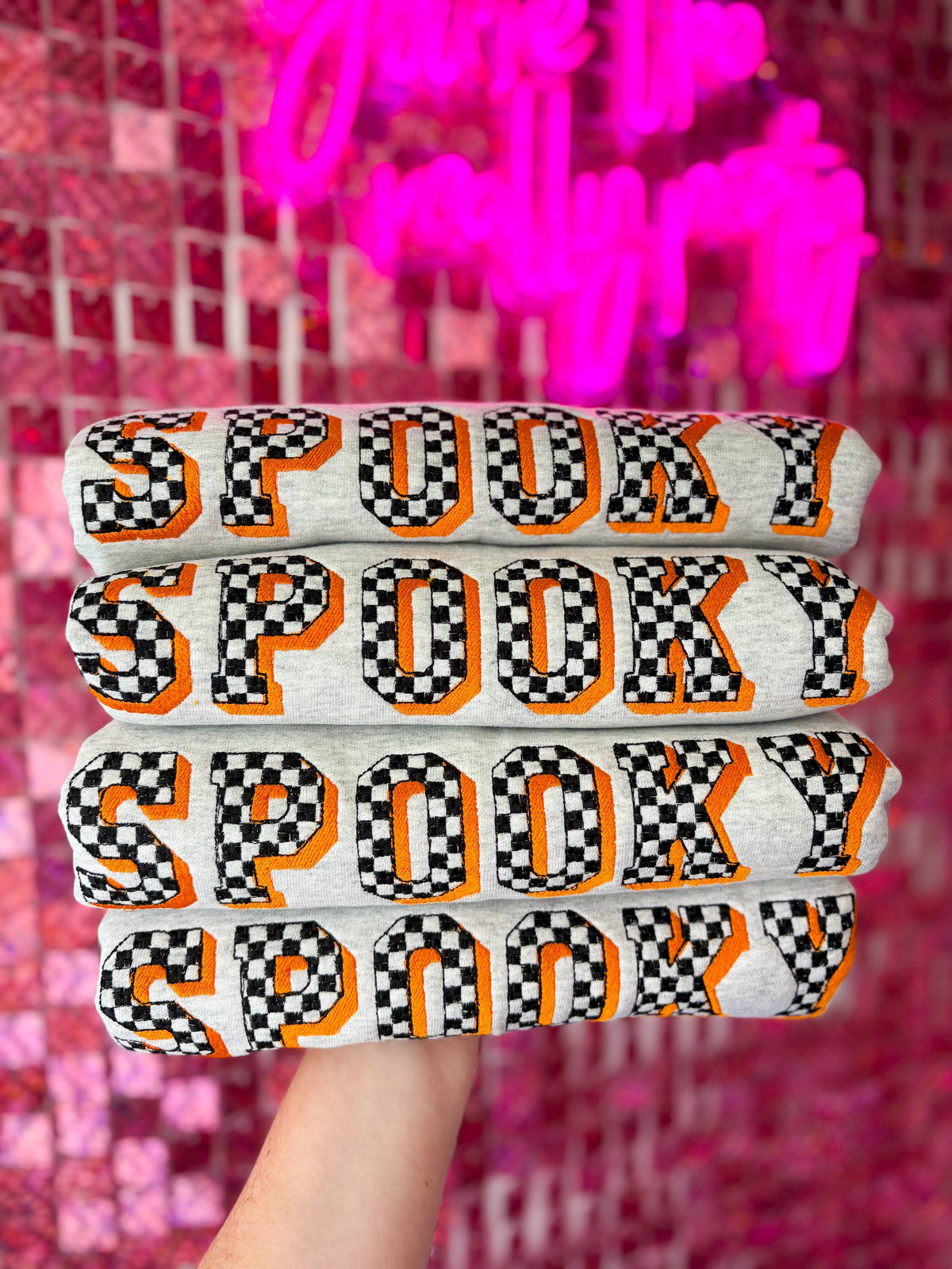 Spooky Checkered Crewneck
