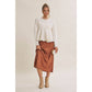 Hailey Satin Polka Dot Skirt in Burnt Orange
