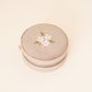 Round Velvet Jewelry Case-Floral Tan