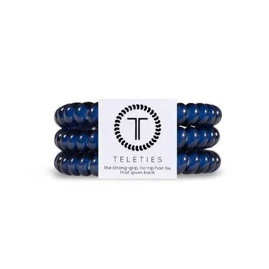 Nantucket Navy - Small Spiral Hair Coils, Hair Ties, 3-pack
