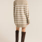 Fin Stripe Sweater Dress Heather Taupe