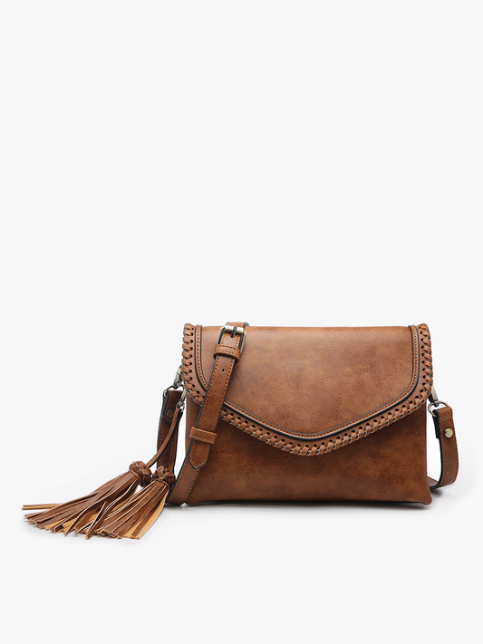 Sloane Flapover Crossbody in Brown