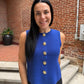 Shelby Royal Blue Button Accent Sweater