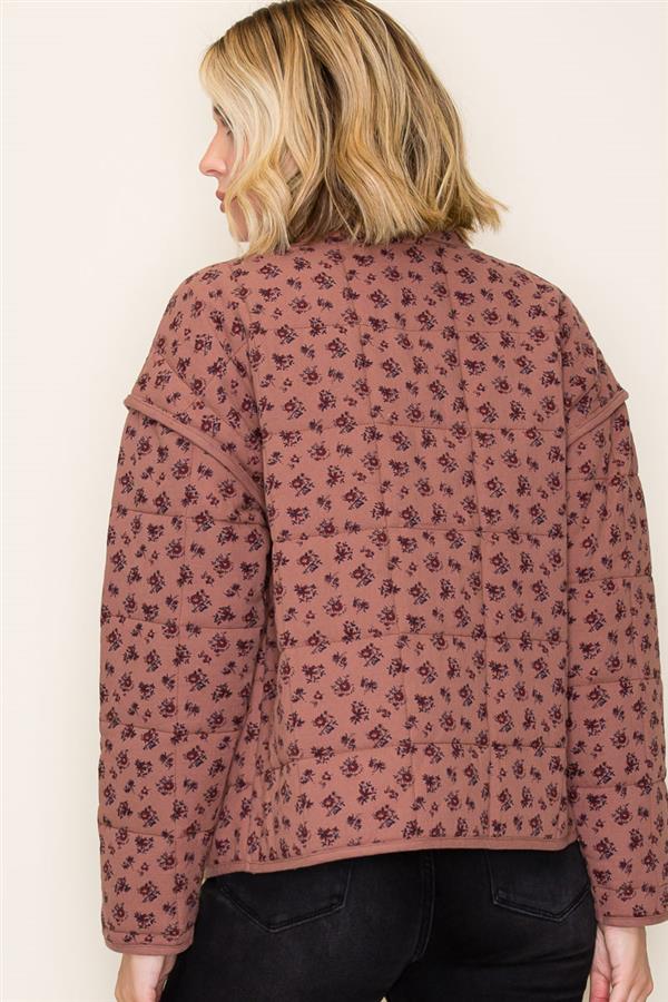 Ashley Button Down Coat in Ditsy Floral