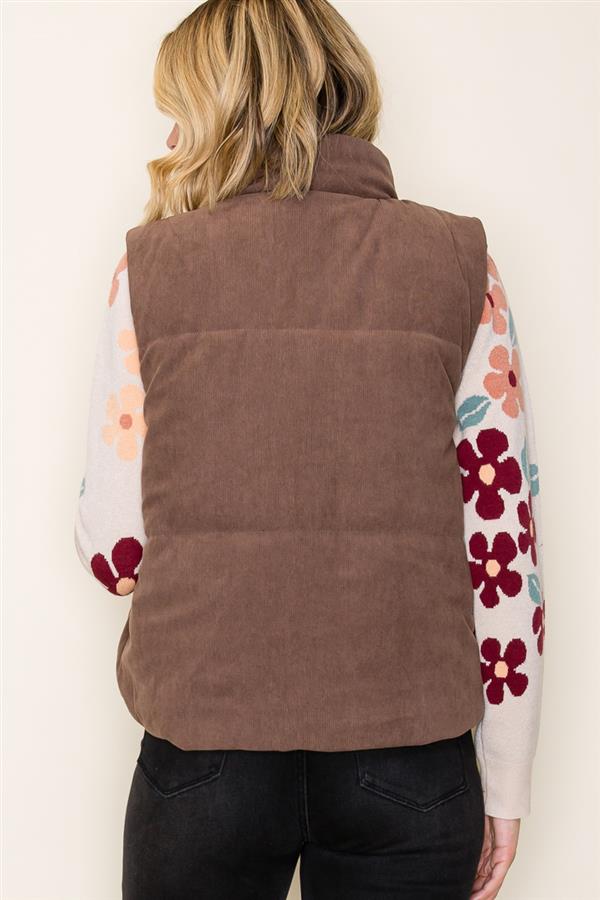 Ava Reversible Vest in Brown