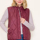 Alanna Quilted Vest Snap Buttons in Burgundy