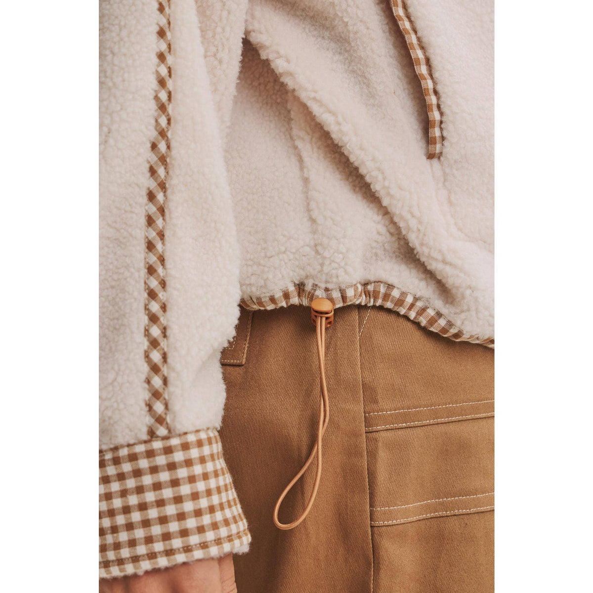 Morgan Gingham Sherpa Half Zip Pull Over
