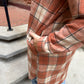 Cleo Rust, Cream & Brown Plaid Long Flannel