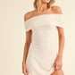 Taren Foldover Mini Ivory Dress with Lining