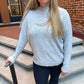 Hadley Mini Waffle Sweater In Heather Grey
