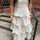 Molly Jacquard Tiered Maxi Dress in Cream