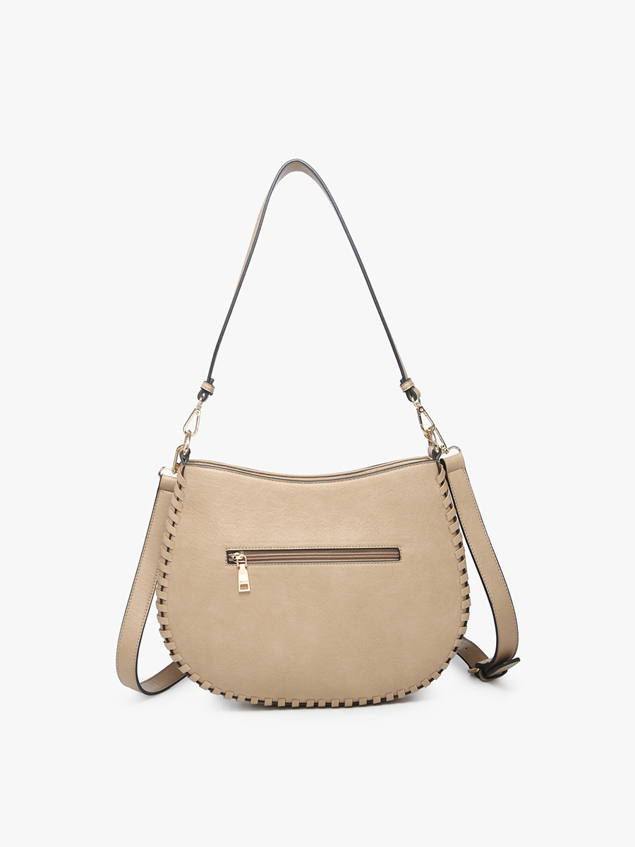 Raquel Whipstitch Saddle Bag in Black